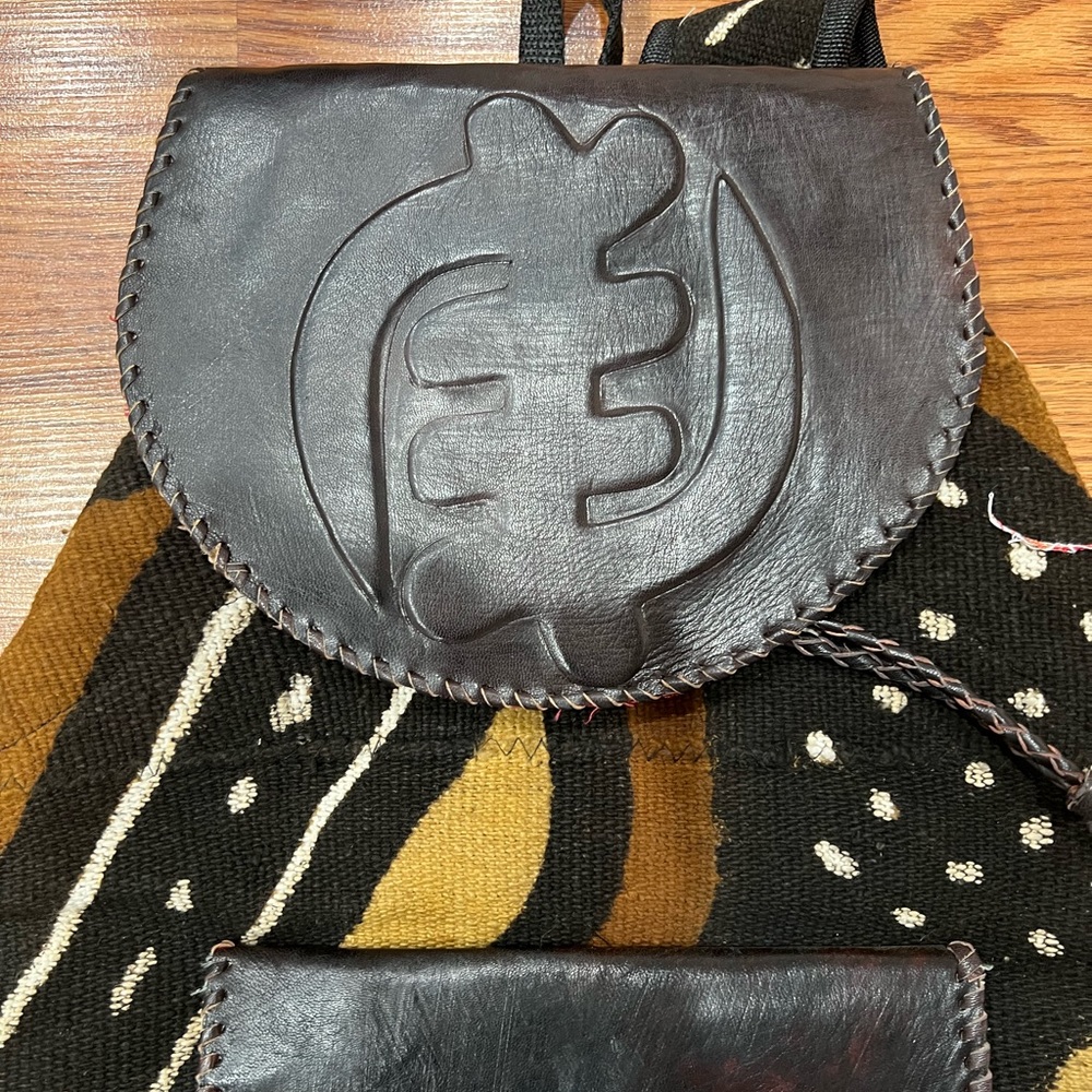 Authentic handmade Kente cloth backpack